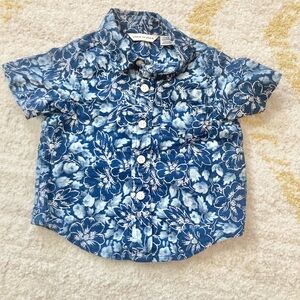Janie and Jack Blue Hawaiian Floral Shirt